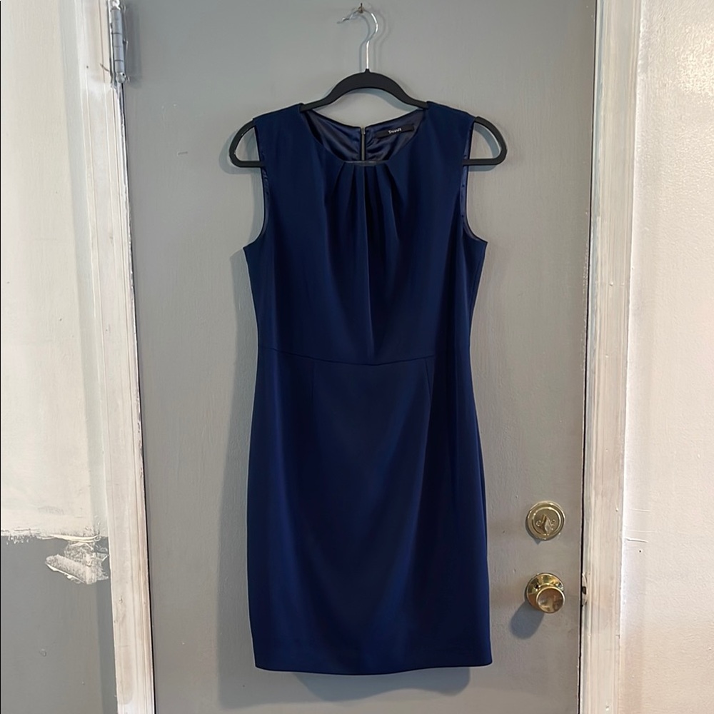 Tahari Blue Midi Dress Navy Size 6